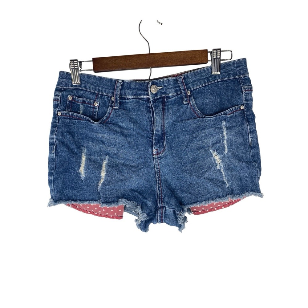 Delias exposed-pocket denim shorts Dots Size 11/12 Distressed Y2k